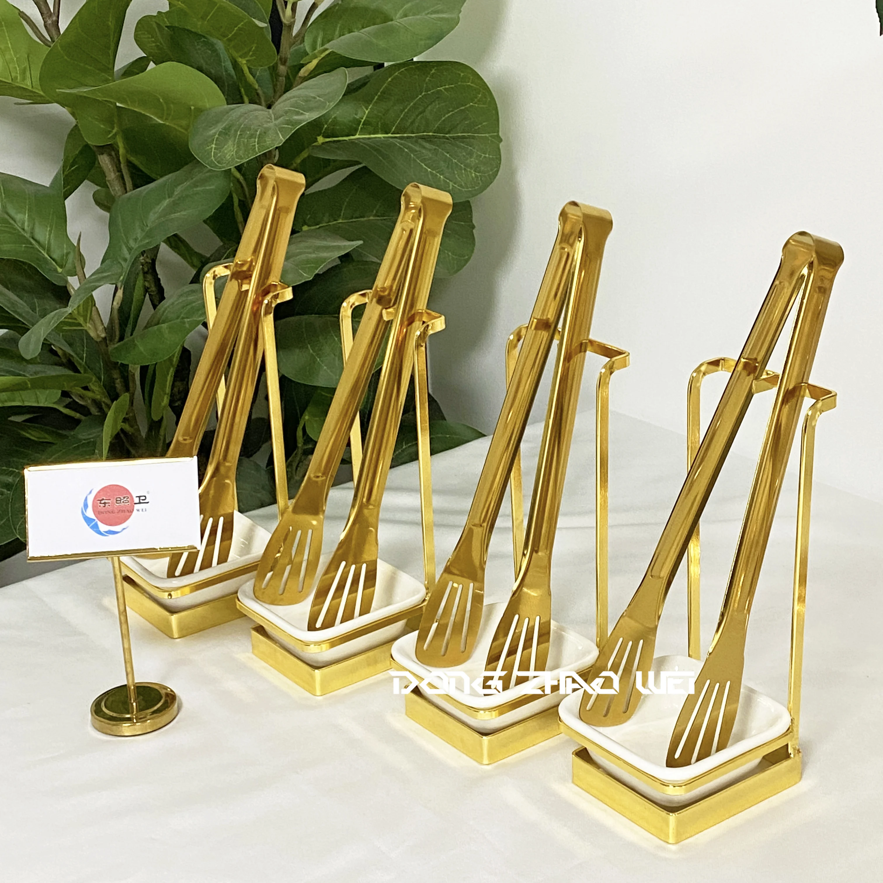 Kitchen Cooking Salad Bread Serving Clip Clamps Stainless Steel Wholesale Price Food Spoon Holder Spatula Rests & Pot Clips