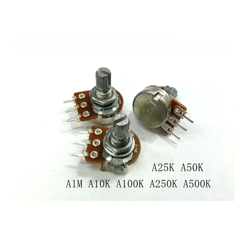 5 Stück Typ 16 Potentiometer Klasse A Single-Gang PCB Pin 3-Pin A1M A10K A50K A100K A250K A500K