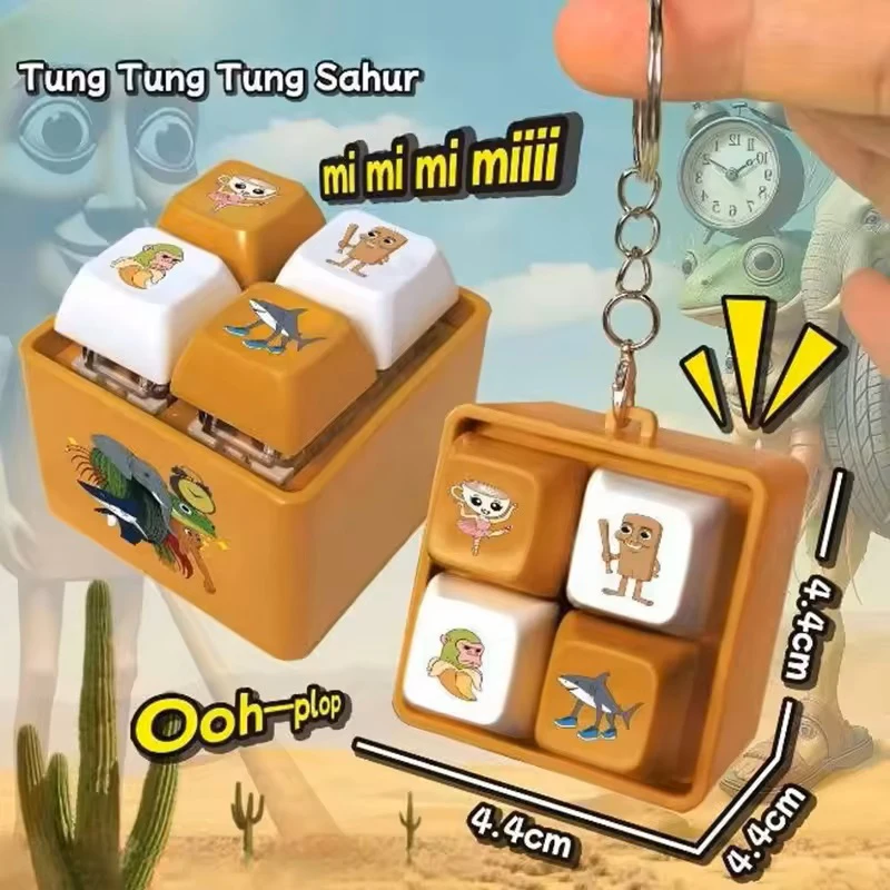 

Tung Tung Tung Sahur Creative Tralalero Tralala Desktop Button Toy Decompression Sound Keychain Backpack Keyring Party Gift