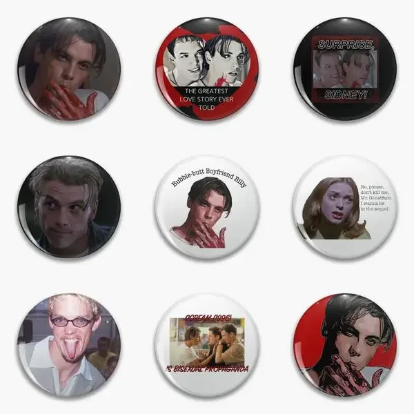 Billy Loomis Greatest Love Story And Stu In Scream It Soft Button Pin Customizable Lover Brooch Metal Badge Cartoon Gift Cute