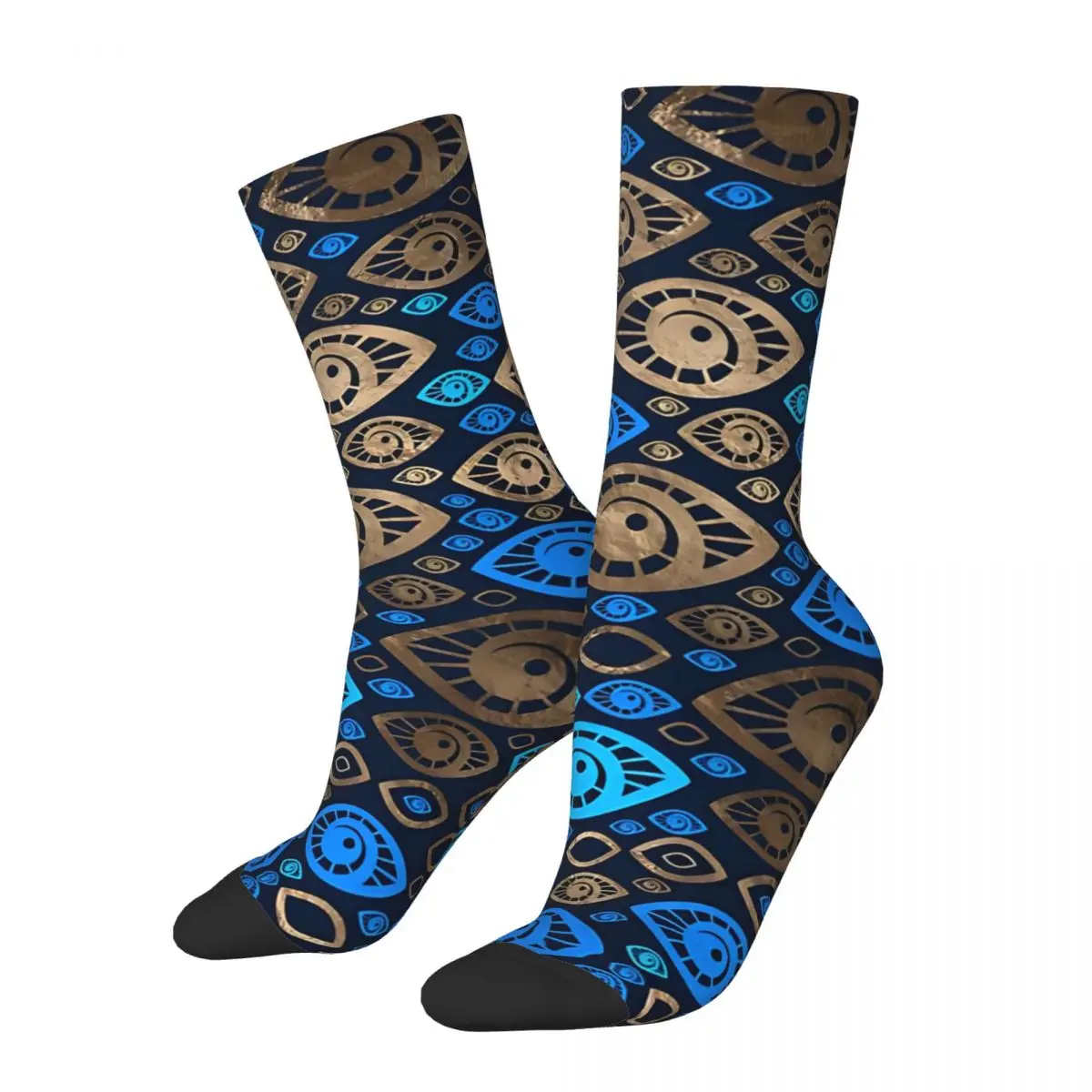 Vintage Greek Evil Eye Pattern Men's Socks Unisex Street Style Seamless Printed Crazy Crew Sock Gift