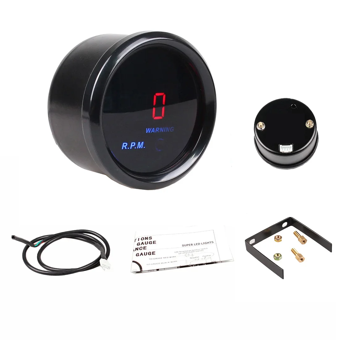 52mm Car Digital Auto Gauge Turbo Boost Bar Oil Pressure Water Temp Tachometer