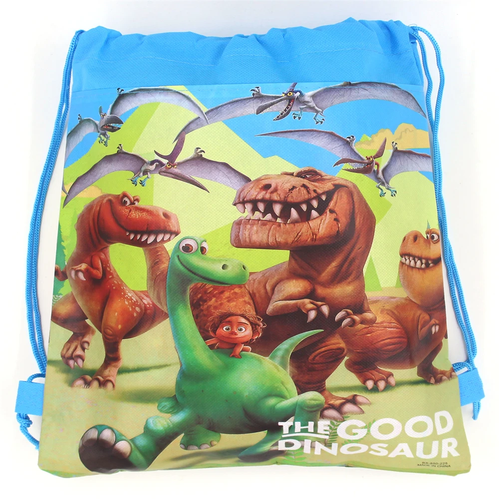 Dinosaur Theme 1pcs/lot Mochila Non-woven Fabrics Drawstring Happy Birthday Party Boys Favors Gifts Bags Decorations Backpack