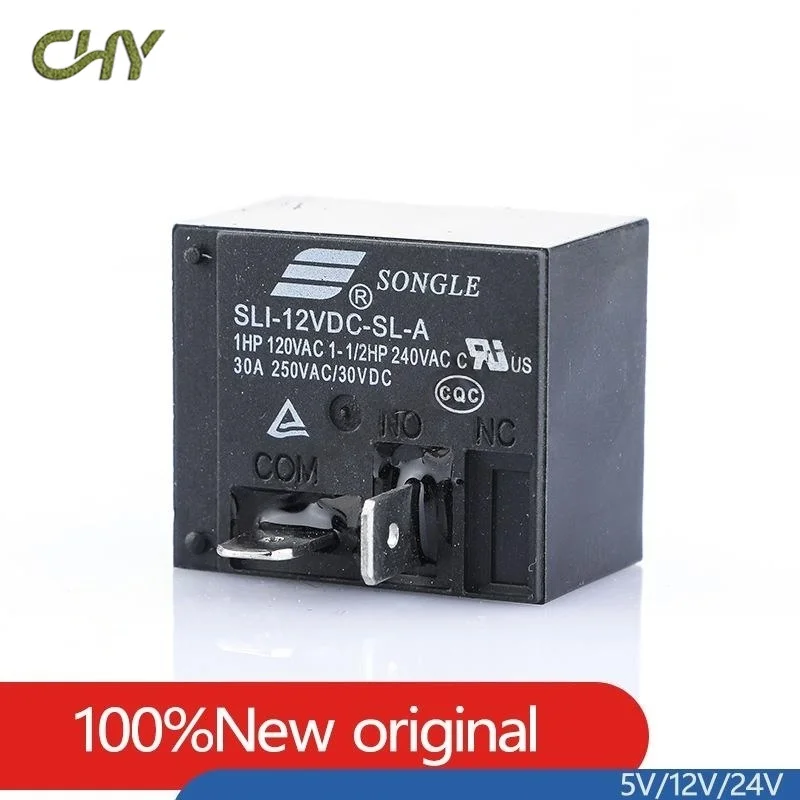 20PCS Original Novo Relé SLI-05VDC-SL-A SLI-12VDC-SL-A SLI-24VDC-SL-A 30A 4PIN 5V 12 24 Relé de Potência Substituível HF2160-1A-12DE