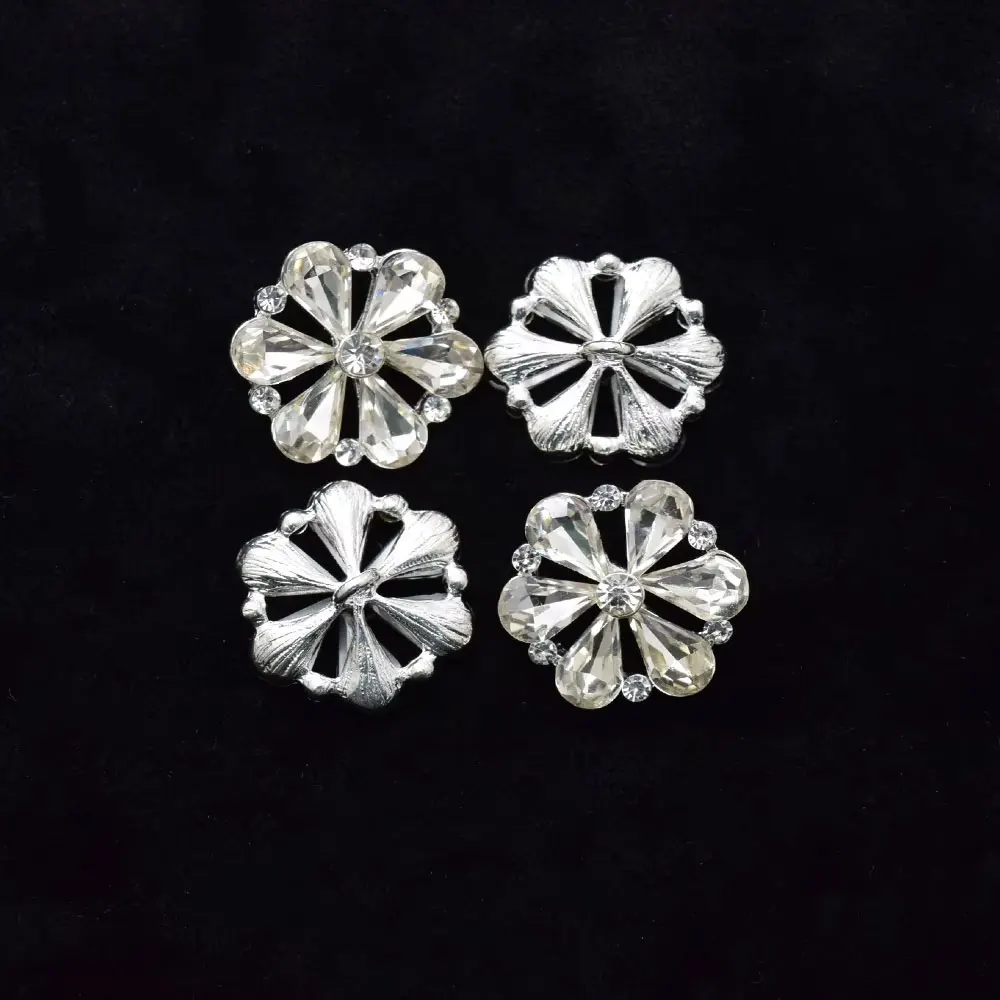 

10PCS Rhinestone Metal Buttons 3D Carved Pattern Shiny Transparent Easy Sewing Shirt Coat DIY Clothing Decoration