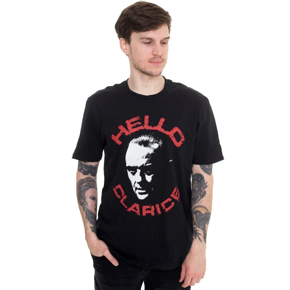 Camiseta Gráfica do Filme de Terror 'O Silêncio dos Inocentes' Hannibal Lecter 'Olá Clarice' para Homens e Mulheres, Estilo Retro Casual Streetwear