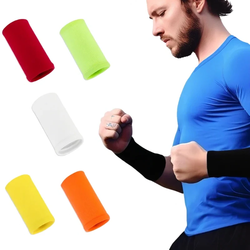 Sports Wristband Solid Color Wrist Compression Sleeve High Elastic Comfortable Fitness Running Basketball Tennis Multi-Use Wrist