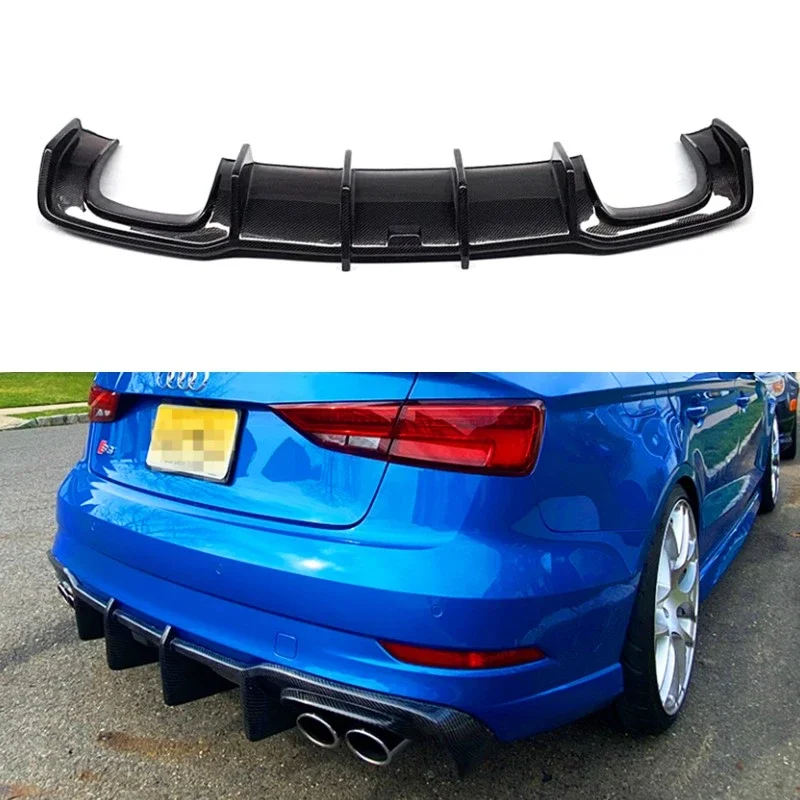 

2017-2018 A3 Sline S3 Rear Bumper Diffuser KB Style Carbon Fiber Rear Lip Diffuser for Audi S3