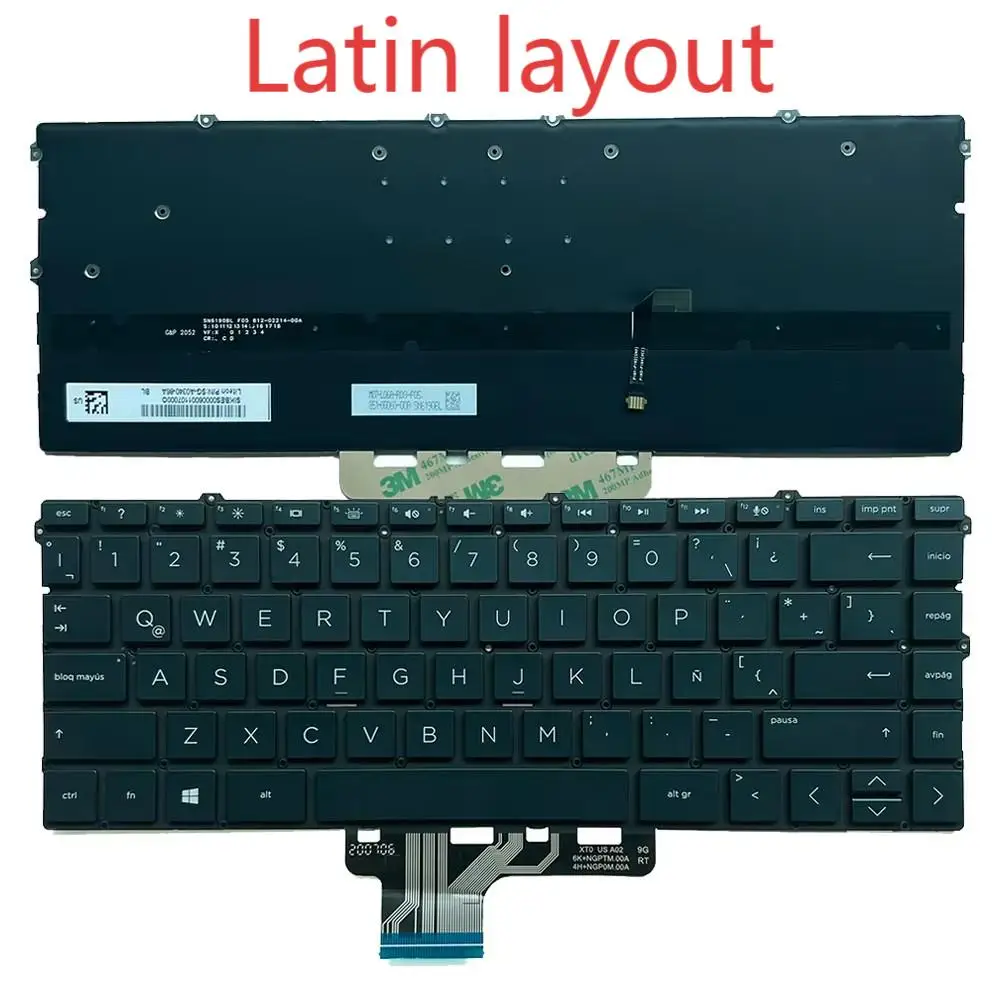 13-AW Spanish/Latin Keyboard For HP Spectre x360 13-AW0003DX 13-AW0008CA 13-AW0013DX 13-AW0020NR 13-AW0023DX TPN-Q225 Backlit SP