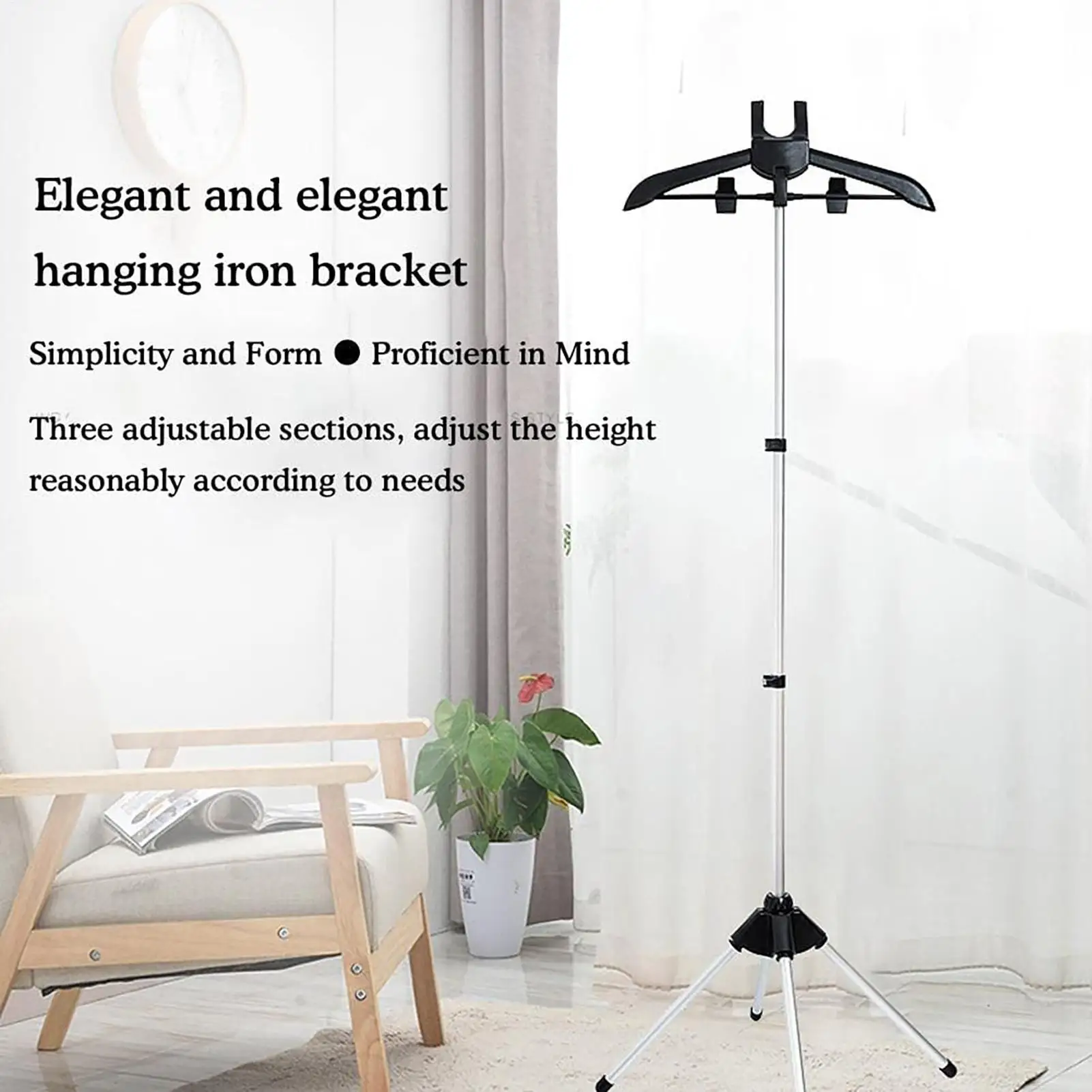 Foldable Adjustable Telescopic Standing Garment Steamer Rack Heavy Duty Hanger for Steaming Drying and Organizing Clothes view 2