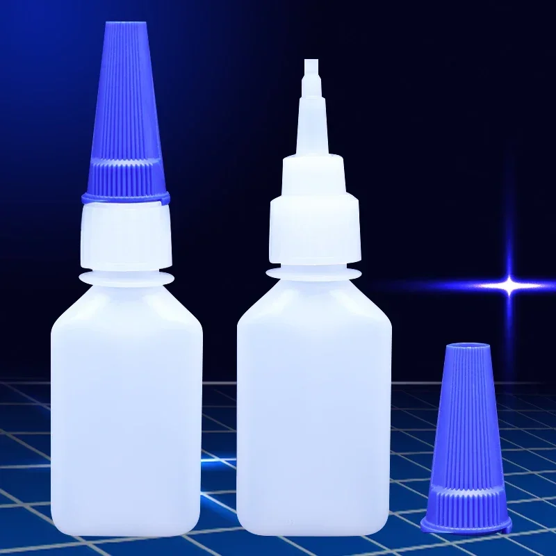 5pcs empty bottle 401 quick-drying 460 instant glue 502 three-second glue square plastic bottle with dropper super glue