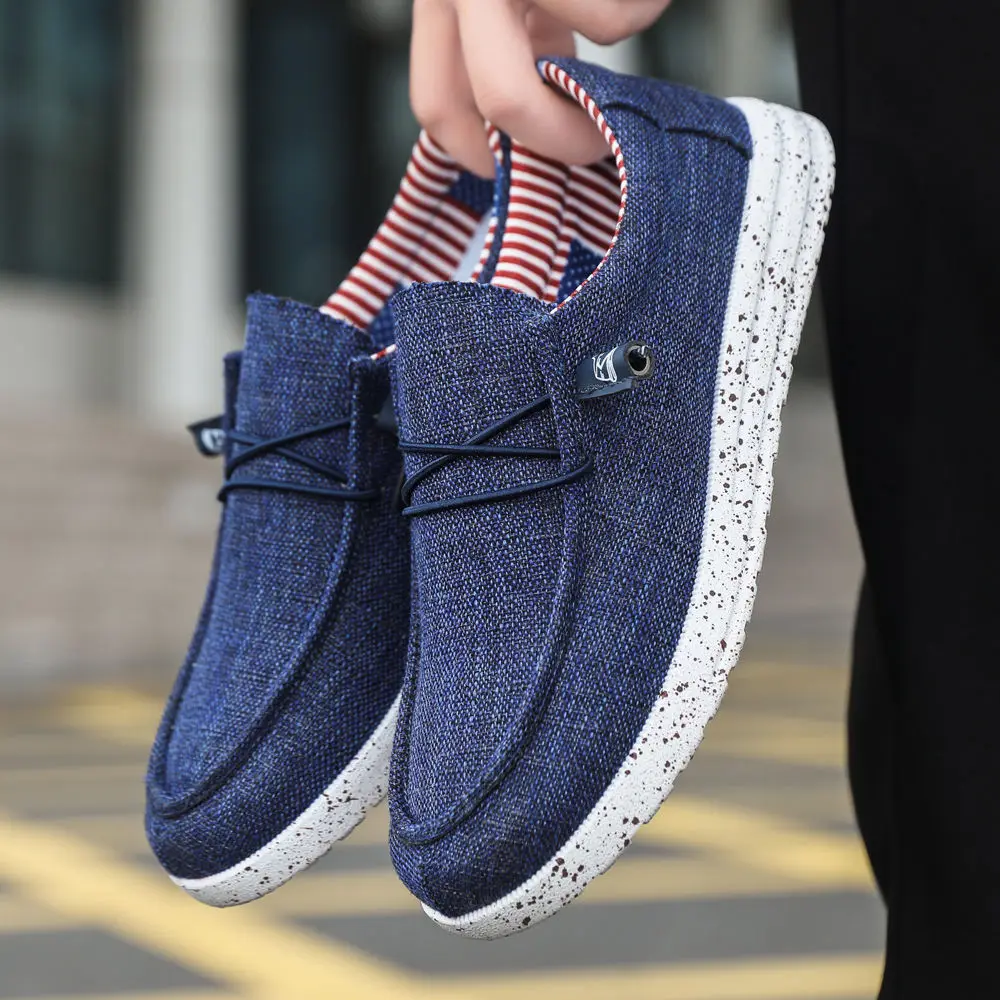 

New anti odor linen dress shoes for men slip on versatile sneakers lace up loafers man casual espadrilles breathable boat shoes
