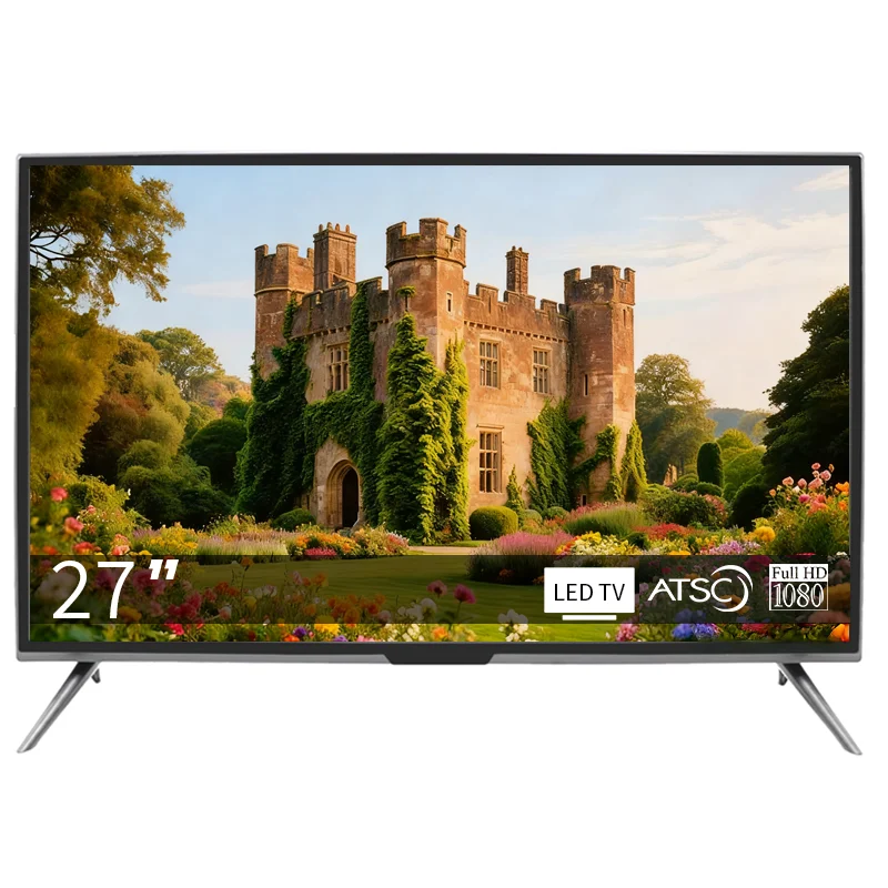 تلفزيون Iruibo مقاس 27 بوصة عالي الدقة 1080 بكسل Led مع صوت دولبي، وHDMI، ومكبرات صوت مدمجة، وشاشة مسطحة Hdtv رفيعة للمنزل والمكتب