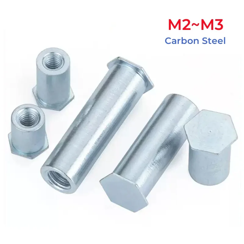 

Blue Zinc Carbon Steel PEM Hexagon Head Blind Hole Pressure Riveting Column M2 M2.5 M3 Ressure Riveting Stud Screw Nut BSO