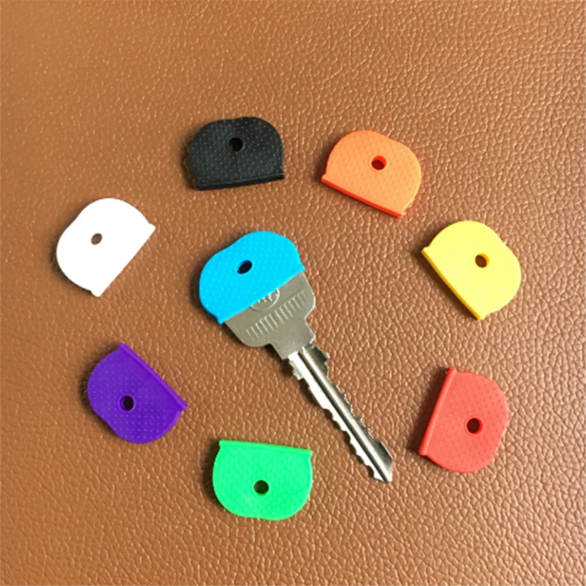 ABQR Set da 32 pezzi di etichette per copritasti, copritasti flessibili in PVC per una facile identificazione dei copritasti semicircolari