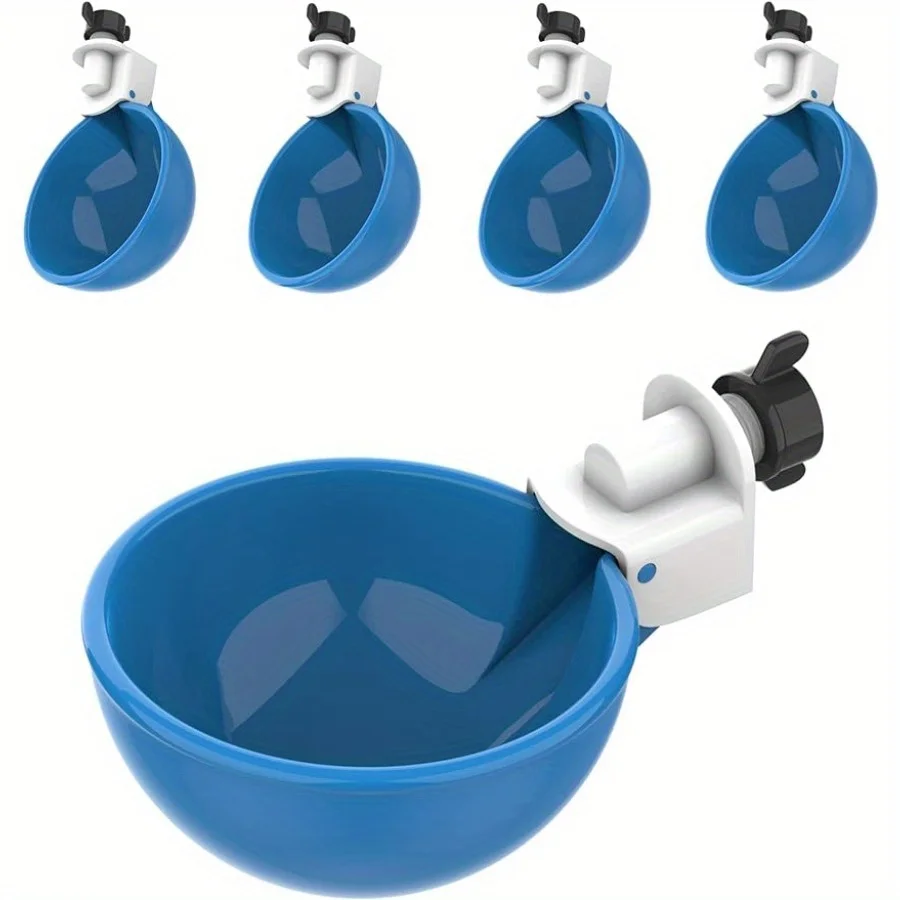 5Pcs Automatic Poultry Drinker Bowl Chicken Bird Water Cups Duck Drinking Machine Hanging Drinking Bowls Water Dispenser