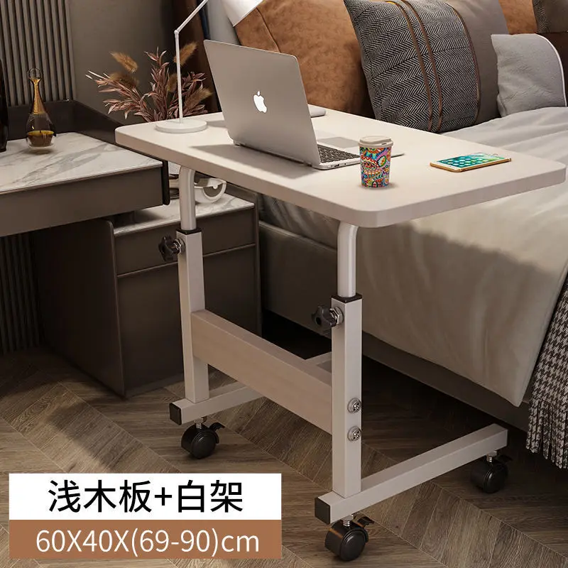 Movable Bedside Table Adjustable Height Sofa Side Table Rolling Mobile Laptop Computer Desk Small Table for Dormitory