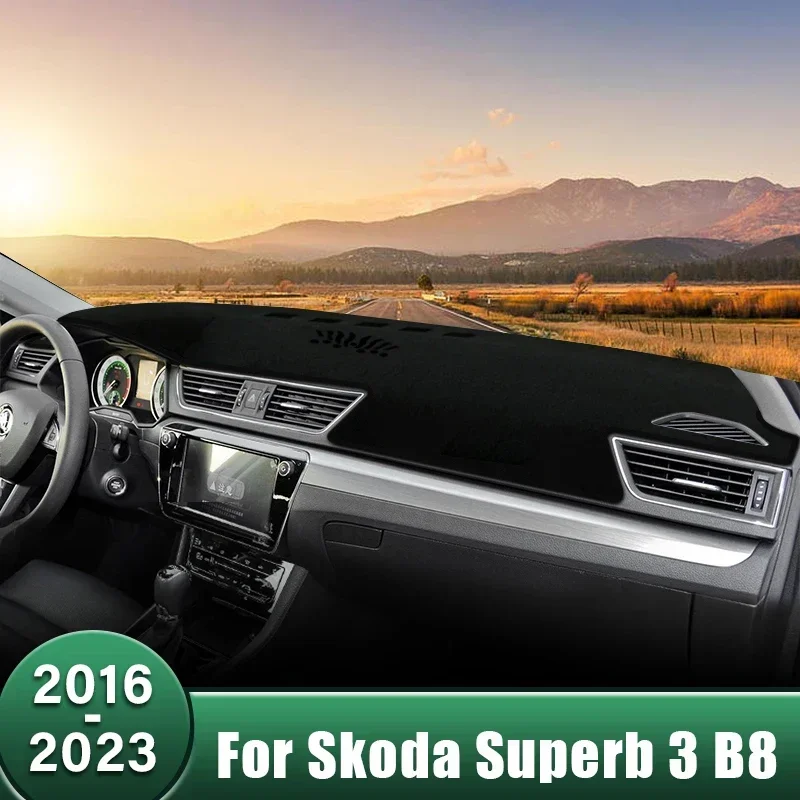 

Car Dashboard Cover Avoid Light Pads Sun Shade Mats Non-Slip Case For Skoda Superb 3 B8 2016 2017 2018 2019 2020 2021 2022 2023