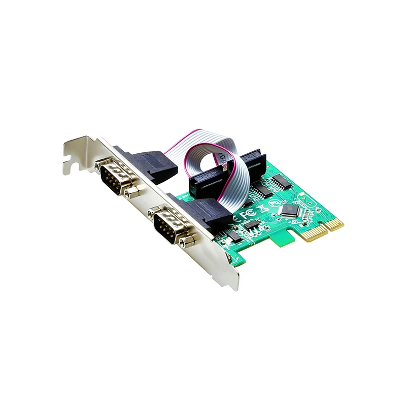 2PCS PCIe-듀얼 포트 직렬 RS-232 인터페이스 라이저 카드
