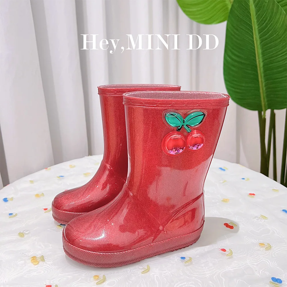 

New Children's Waterproof Non-slip Rain Shoes Cute Girls Baby Jelly Rain Shoes Primary Secondary School Students Beach Rain Boot