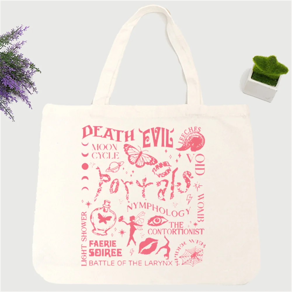 

Melanie Martinez Portals Tour Street Style Canvas Tote Bag Casual Shoulder School Bags Reusable Women's Shopping Bag