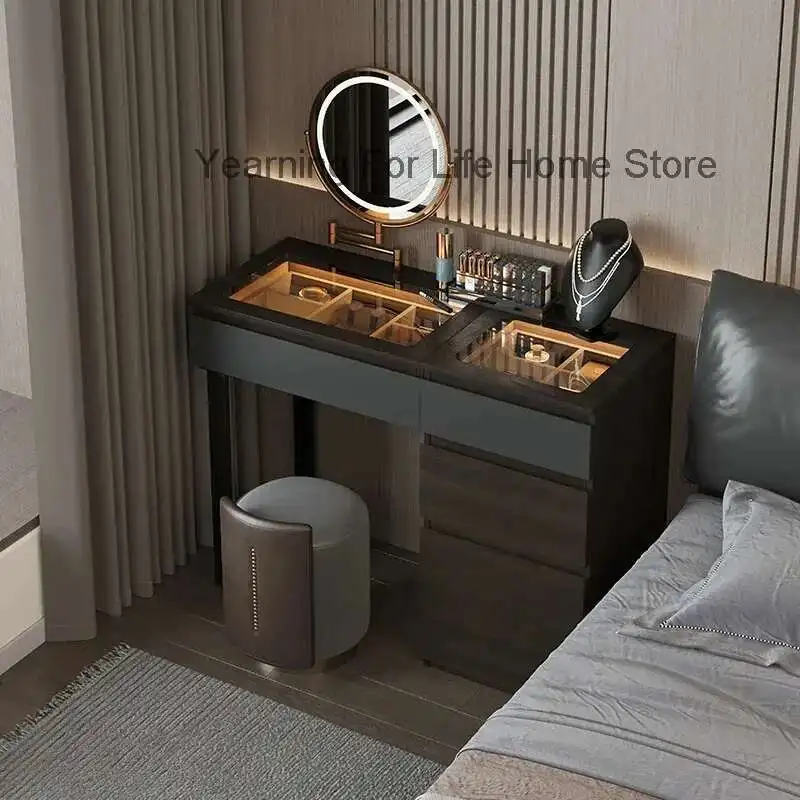 

Beauty Black Vanity Table Girl Cheap Service Large Body Comfortable Dressing Table Cosmetics Vestidores Lounge Suite Furniture