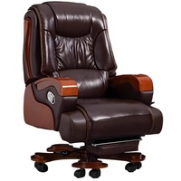 Y  Real leather reclining boss chair, high-end office business class chair, comfortable sitting massage office seat
