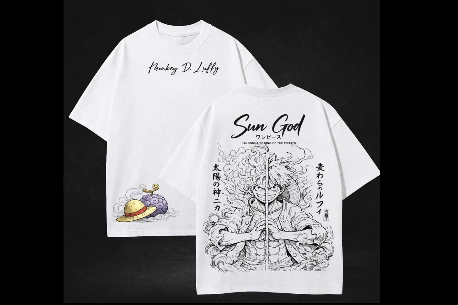 Luffy Haki Straw Hat Shirt, Joy Boy Monkey D Luffy One Piece Gear Anime Shirt, Mugiwara, Ace, Japanese Pirate King Manga Tee