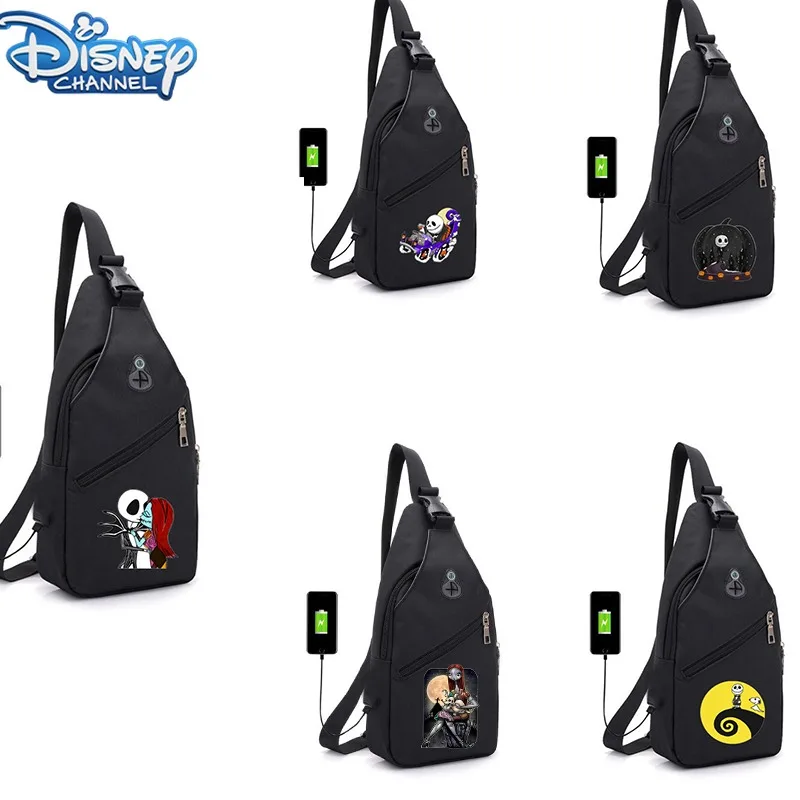 Disney The Nightmare Before Christmas Sling Bag Halloween Skull Jack Shoulder Crossbody Chest Backpack Cycling Camping Daypack