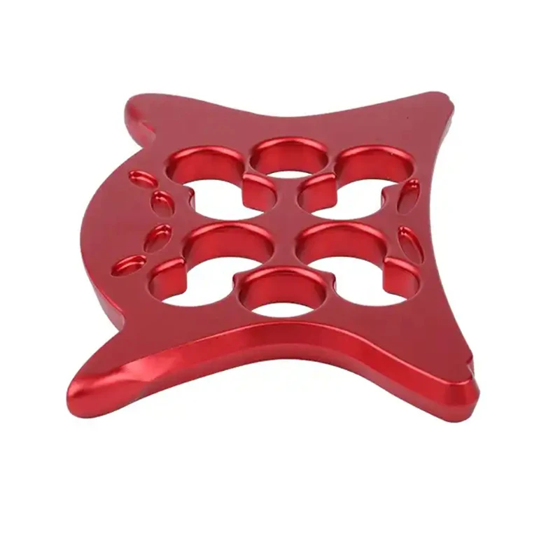 

CNC machining red anodized aluminum alloy parts finishing disc precision tool storage seat finishing rack