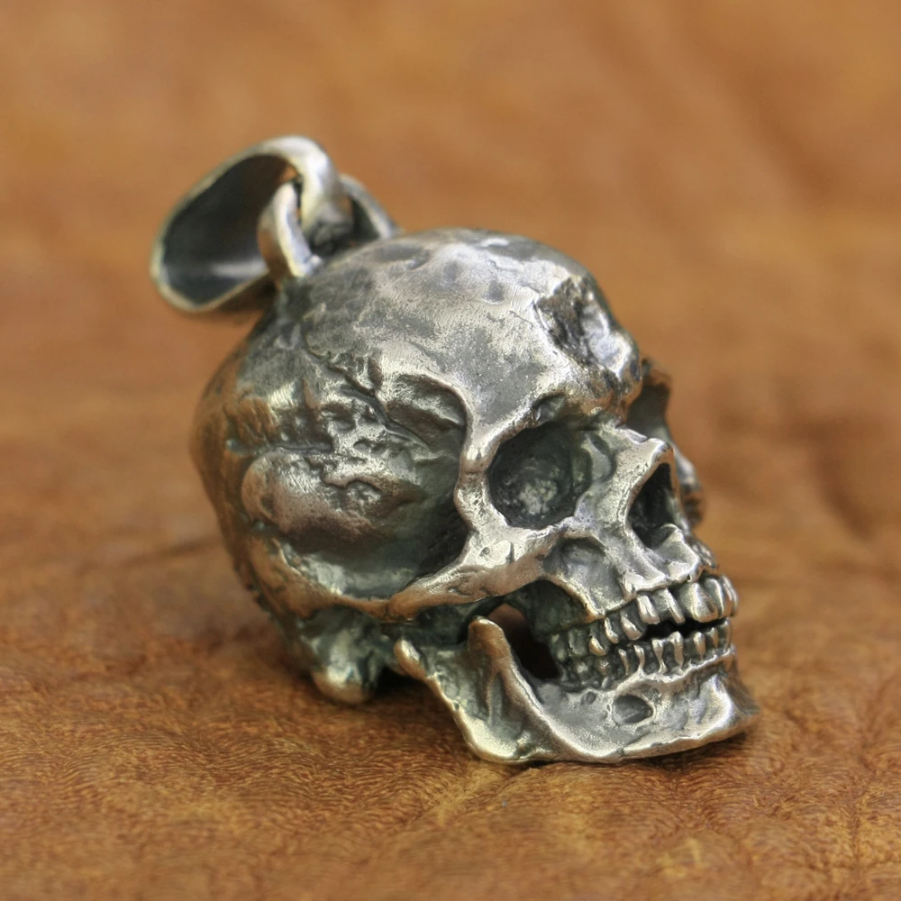 

Огромный тяжелый кулон в виде черепа из стерлингового серебра 925 пробы, байкерские панк-украшения TA177 MZ