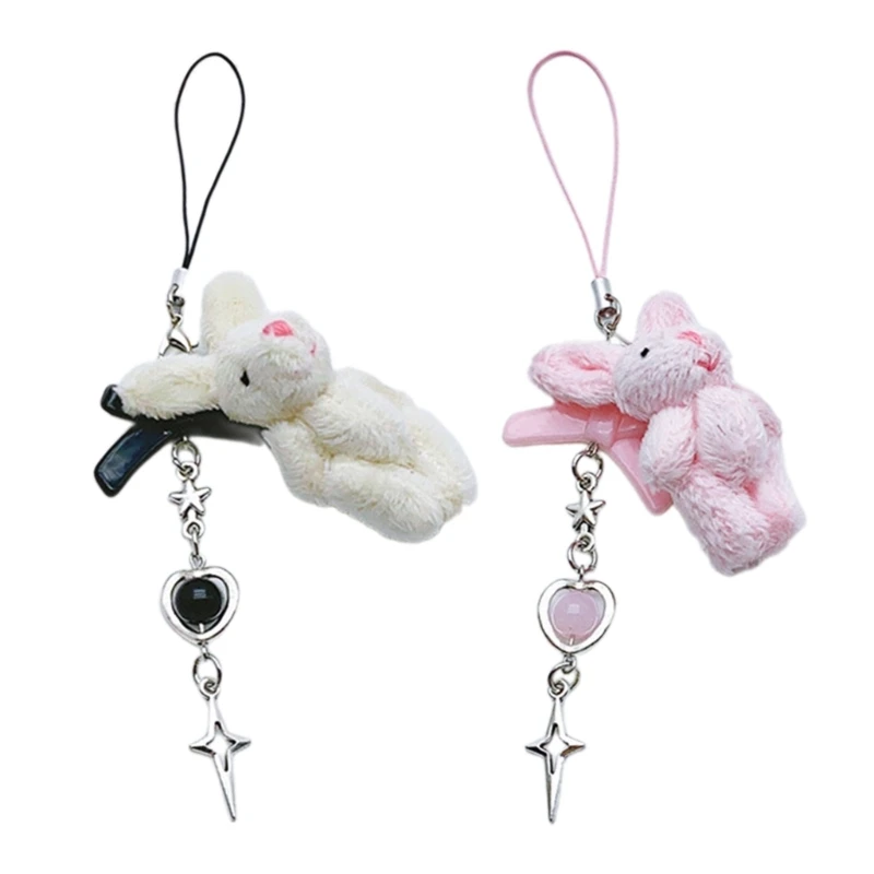 Rabbit Stuffed Animal Keychain Trendy and Playful Hangings Pendant Charm