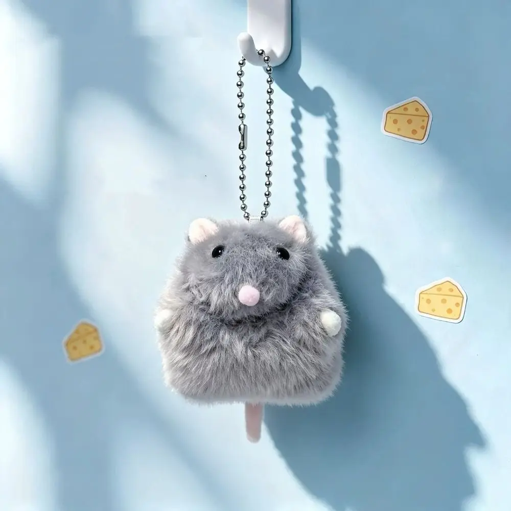 Adorable Bean Bag Hamster Pendant Bag Charm Backpack Fluffy Mouse Keychain Stuffed Animal Kawaii Rat Plush Doll Kids