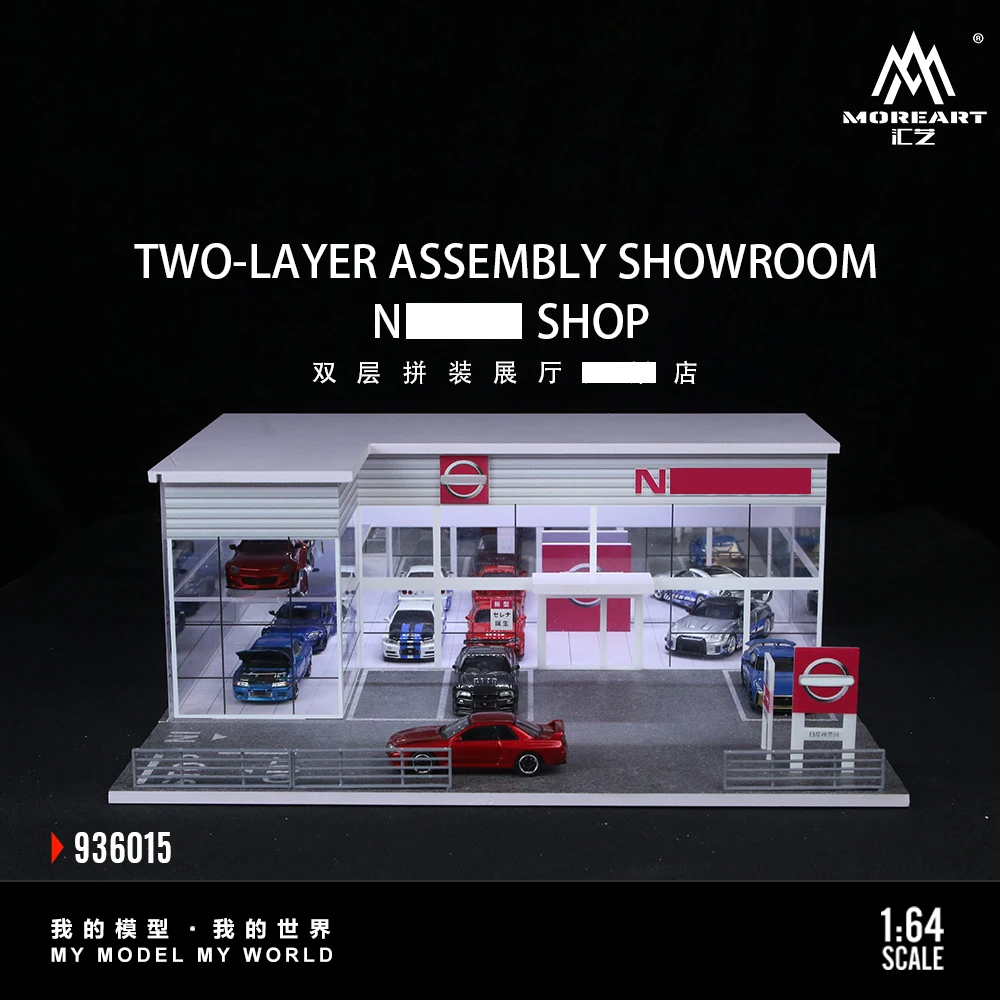 

More Art 1:64 Two-Story Assembly Showroom Scene Model,Parking Lot Diorama For Display&Collection&Gift