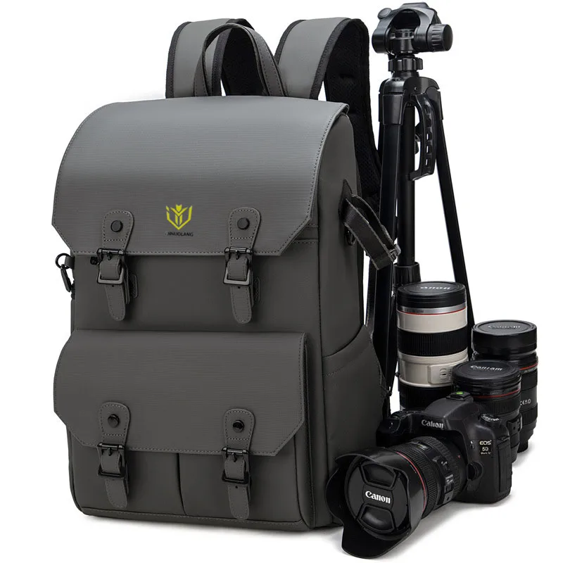 Retro Double-Shoulder Camera Bag with Lens Storage - Outdoor Photography Bag Suitable for Most Cameras