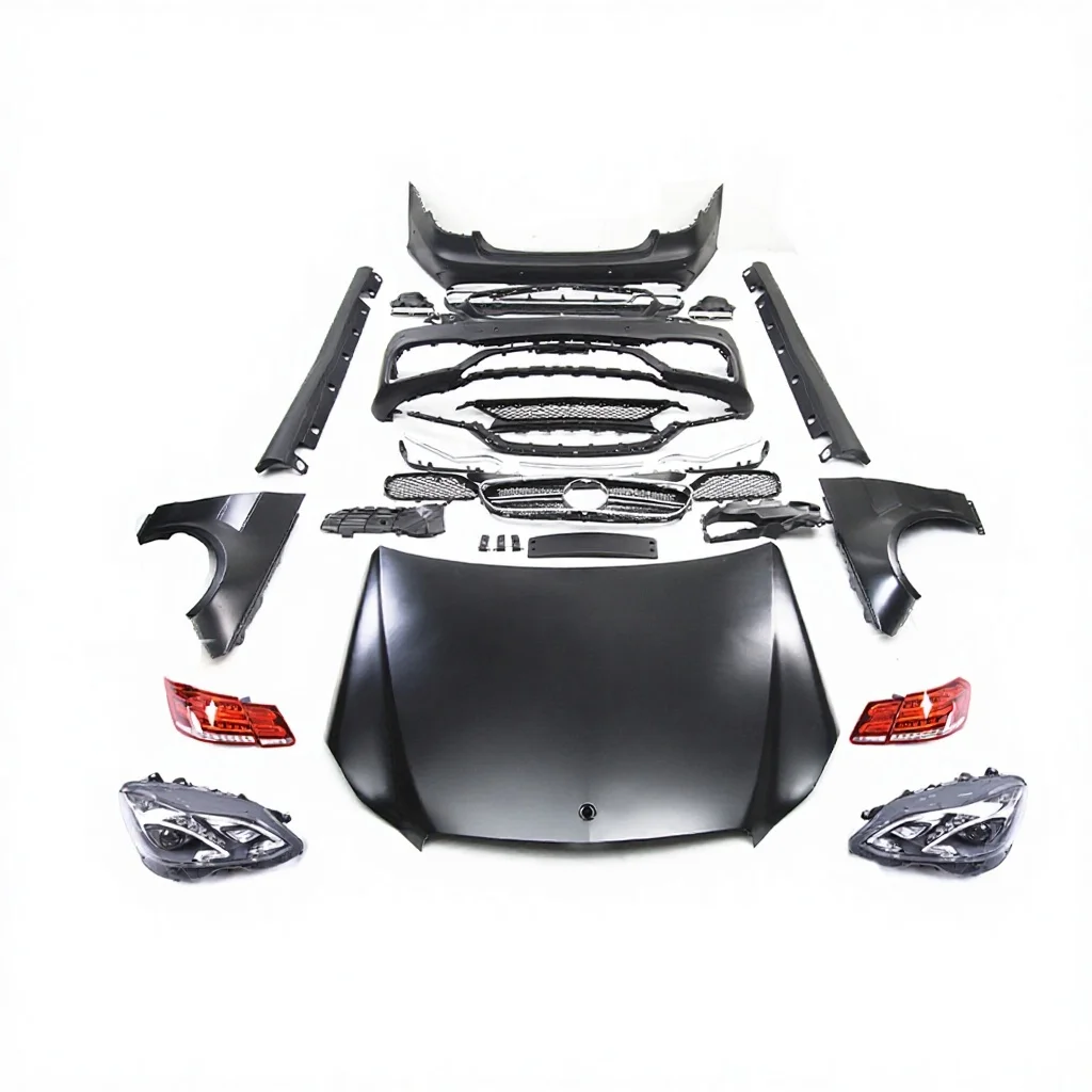 

For E Class W212 E63 Body Kit for W212 E260 E300 E200 E320 E350 to E63 Headlamp Tail Lights Hood and Fenders