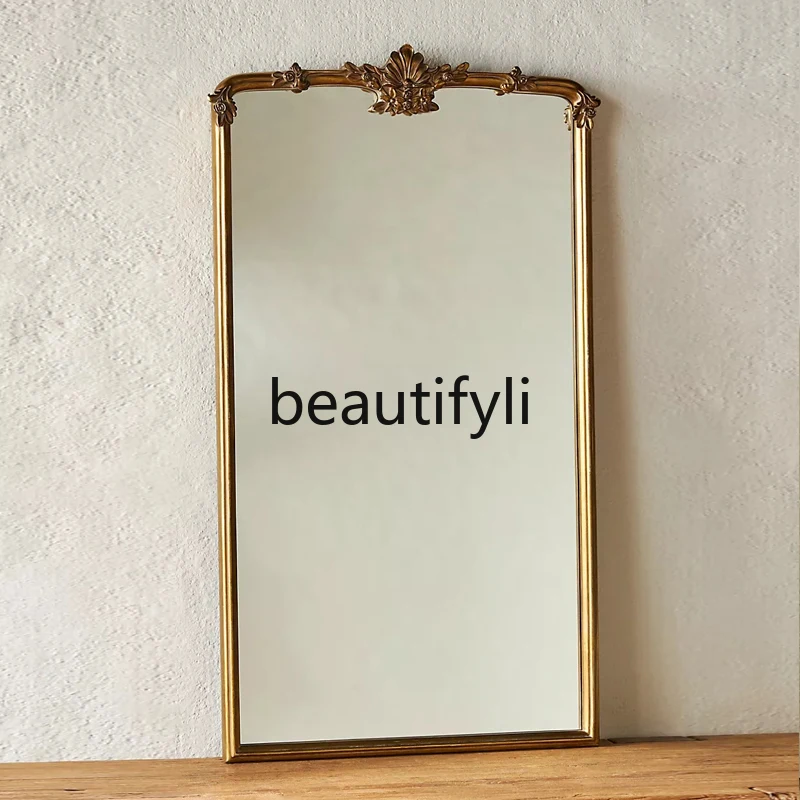 

Sub-full-body mirror medieval carving, living room American floor-to-ceiling mirror European fitting mirror