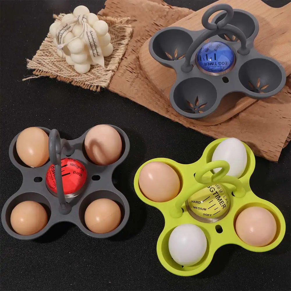 

Eggs Maker Easy Cooking Egg Timer Hold 4 Eggs Removable Egg Poacher Cups Convenient Resin Egg Boiler Restaurant