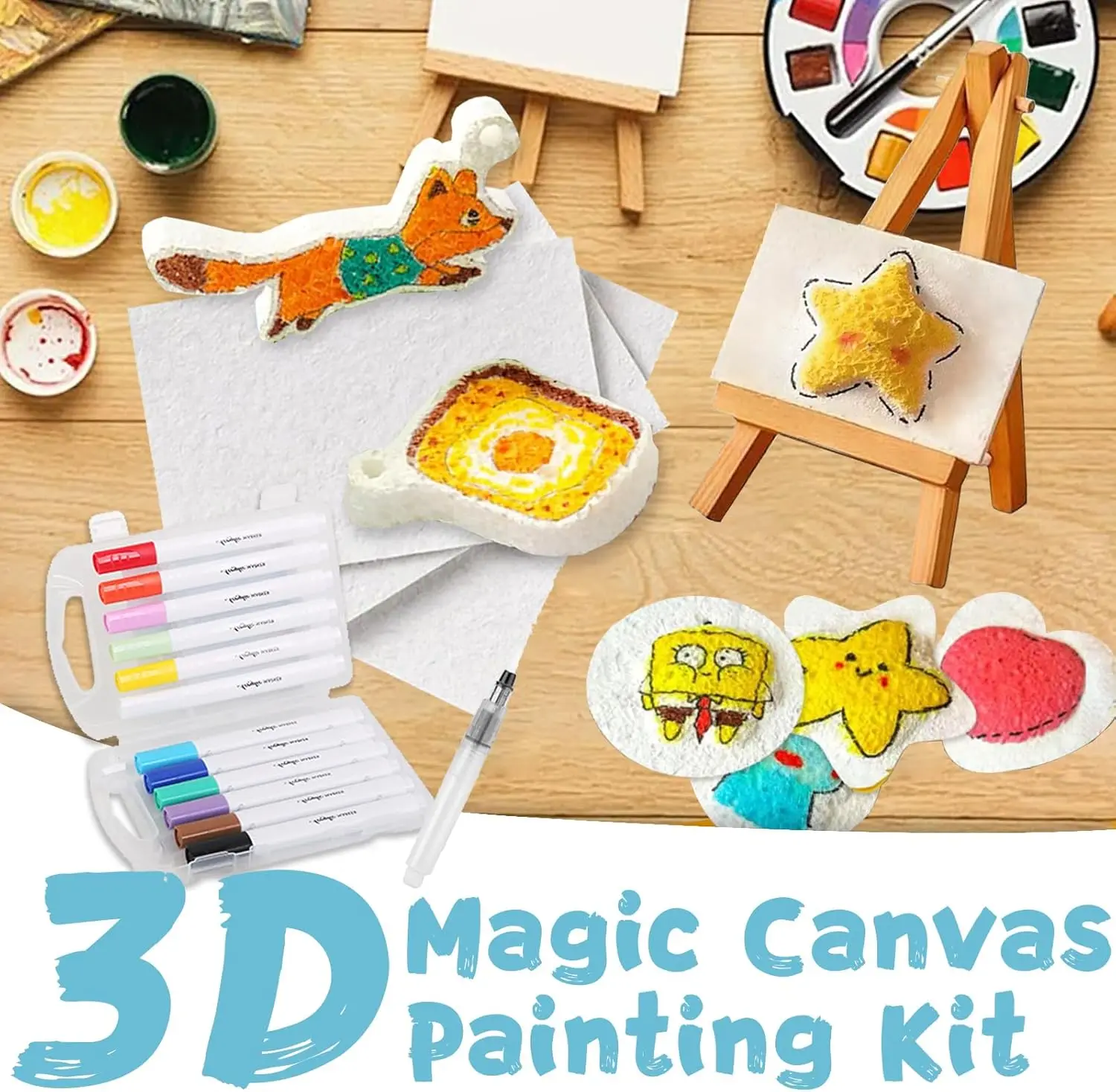 3D Puffy Foam Texture Painting Paper Set for Kids DIY Art Craft Drawing Educational Sponge Canvas Board Handicraft Painting Toy view 2