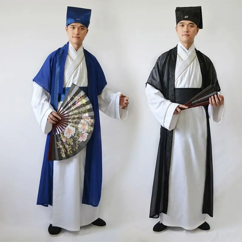 Starożytny kostium uczony kostium Hanfu narodowy strój Tang męska chińskie jedwabne szata kostium hanfu Dance dress