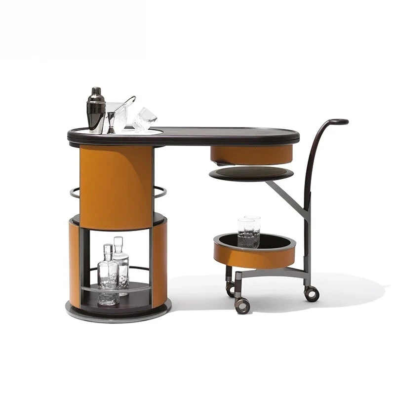 Italian Minimalist High-End Wine Bar Cabinet Movable Shelves Glass Door LED Lighting