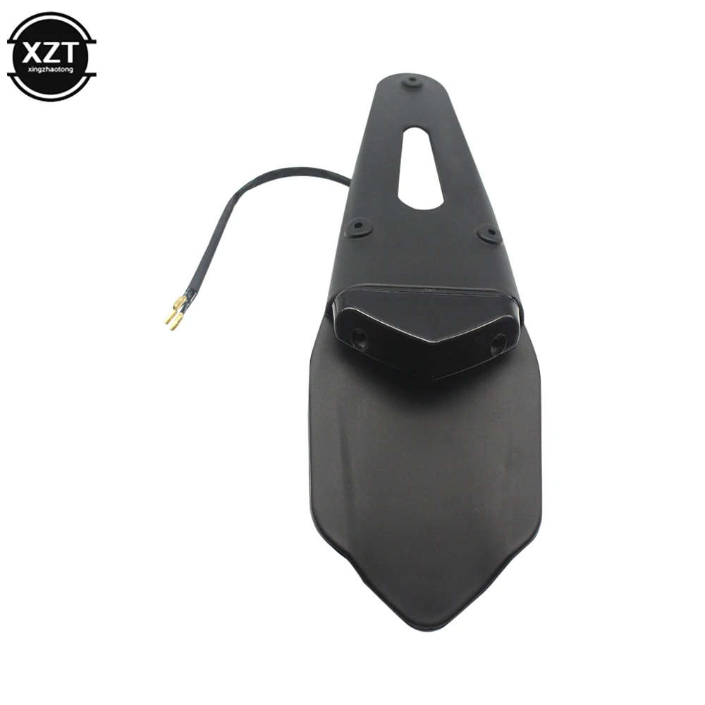 Universal Motorcycle Rear Fender License Plate Bracket Holder with 12V LED Taillight Brake Lamp for Enduro Motocross Dirt Bike image 2
