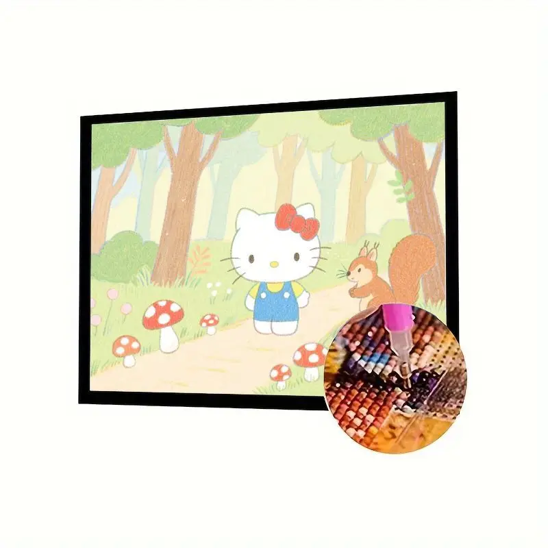 

1 шт. Hello Kitty Woodland Adventure 5D комплект алмазной живописи-милый мультяшный белка и гриб лесная сцена полная дрель DIY Diamond