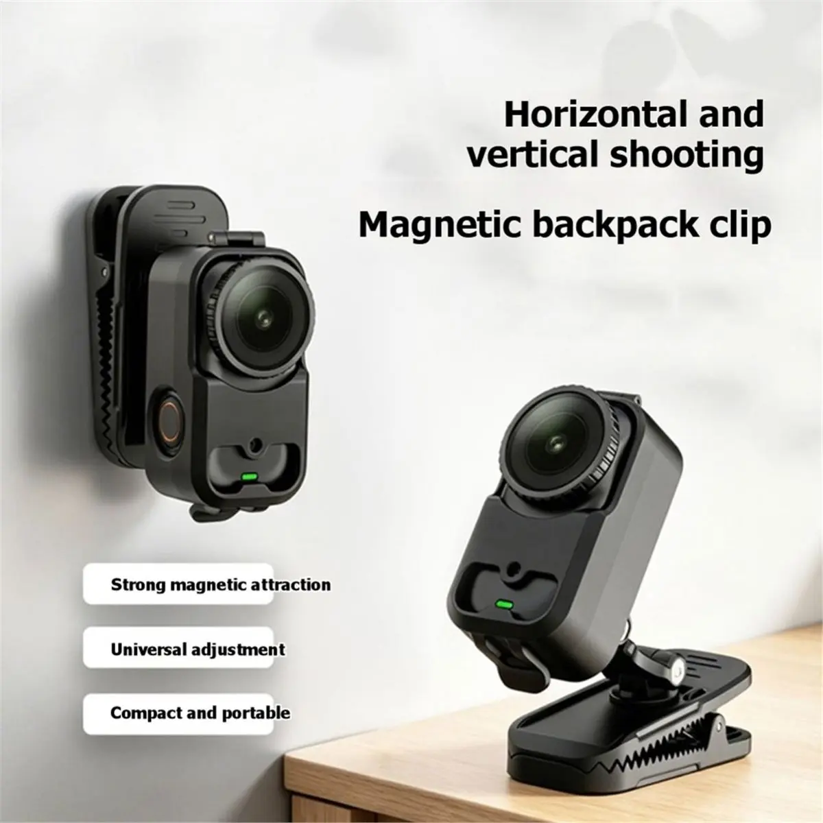 【MUST-HAVE LIST】 Magnetic Backpack Clip Mount for Nano Camera 360° Wearable Clamp Holder Horizontal Vertical Protective Frame