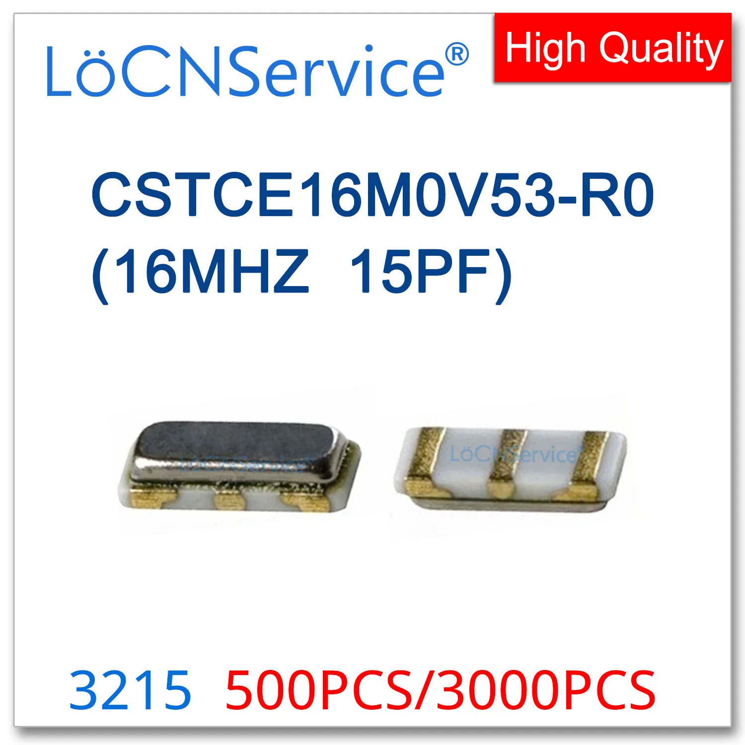 

LoCNService 500PCS 3000PCS 3215 3PIN CSTCE16M0V53-R0 20PPM 15PF 16MHZ 16M SMD Chip Passive crystal oscillator Original