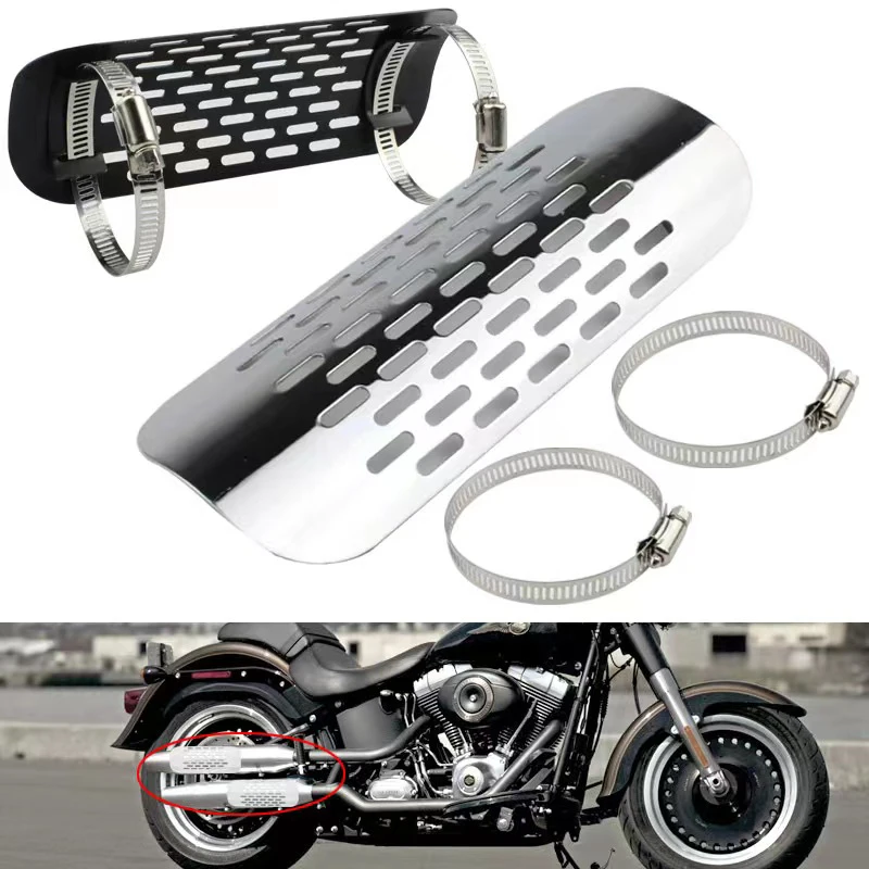 Motocicleta Escape Silenciador Tubo, Heat Shield Guard, Protector Acessórios, Universal para Harley, Honda, Yamaha Custom