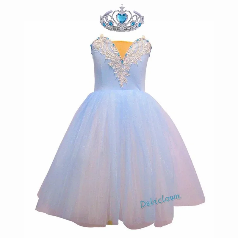 Lago dos cisnes profissional ballet tutu saia meninas vestido longo vestidos crianças desempenho roupas bailarina dança lírica traje menina