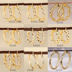 9 Pairs 18K Gold Plated Copper Hoop Round Circle Earrings official-website Women Fashion Jewelry Accessories Wedding Party Gift