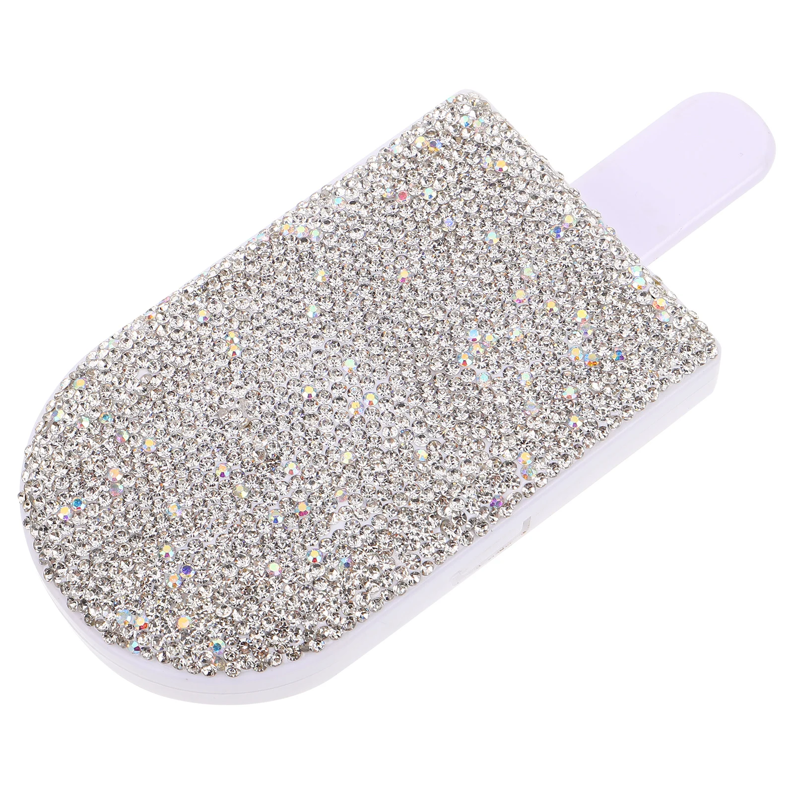 

Portable Foldable Rhinestone Makeup Mirror Small Handheld Compact for Women Girls Ice Design with Comb Perfect Travel