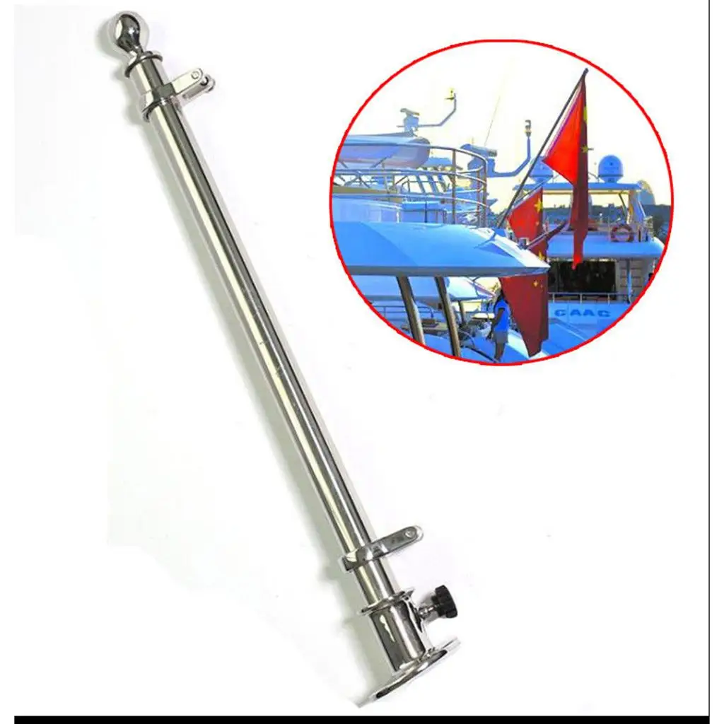 Boat Yacht with 70mm Socket Base Marine Sailing Flag Pole 18''